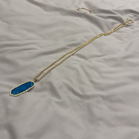 Kendra Scott Rare Agate Teal Frances Necklace In Gold. HTF EUC Retired. - Picture 4 of 4